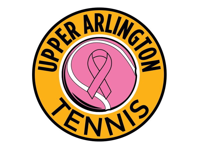 upper arlington tennis window sticker with breast cancer ribbon