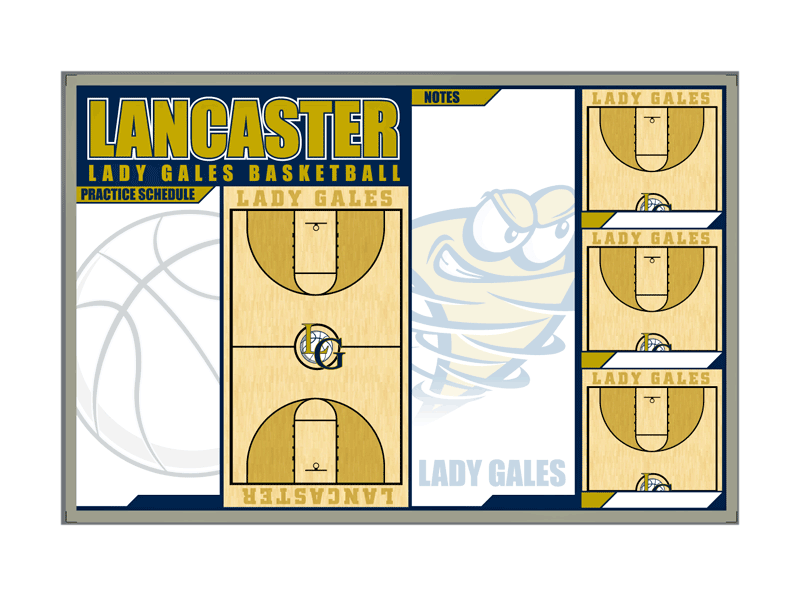 basketball court board one full court three half courts