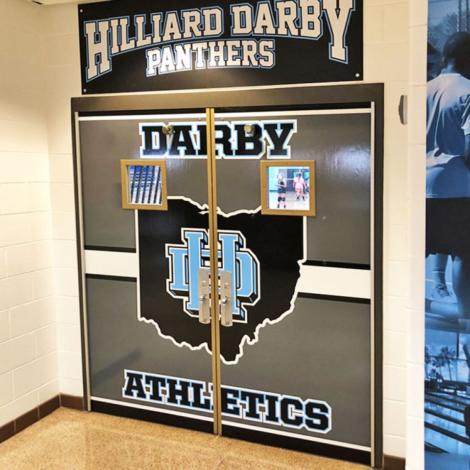 hilliard darby athletics door wrap