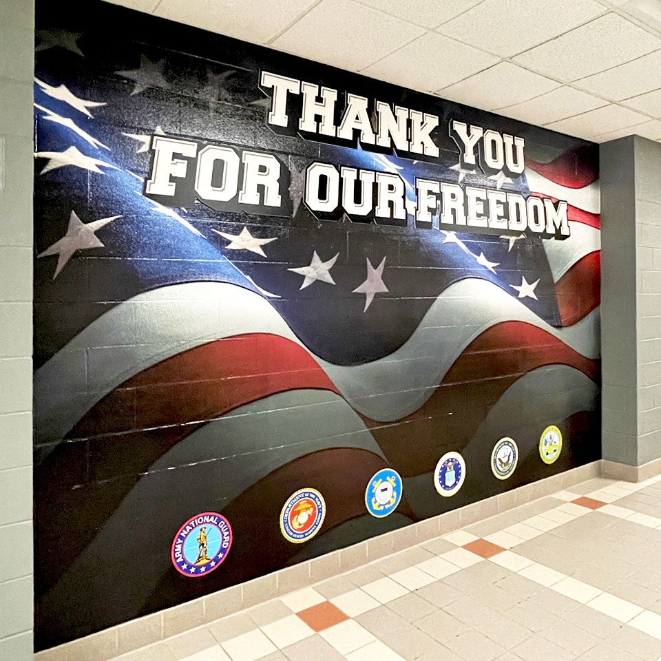schoolpride® wall wrap northridge high school military wall