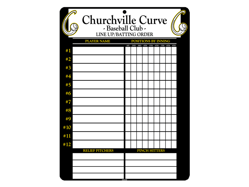 handheld baseball lineup board