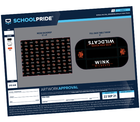 schoolpride® photo backdrop layout