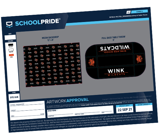schoolpride® photo backdrop layout