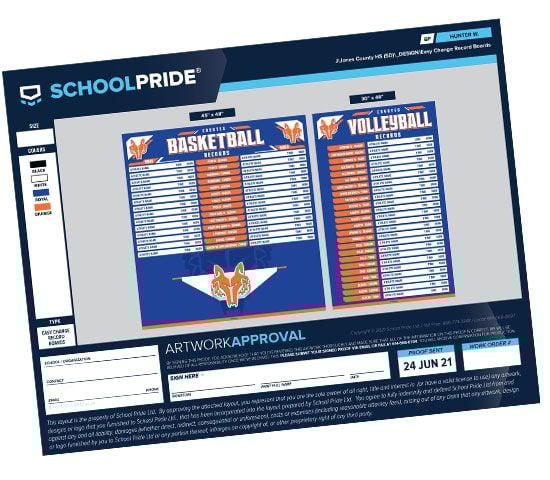 schoolpride&reg; easy change record board proof