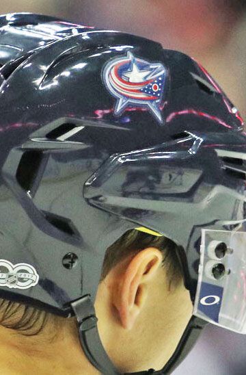 blue jackets 3d hockey helmet decal