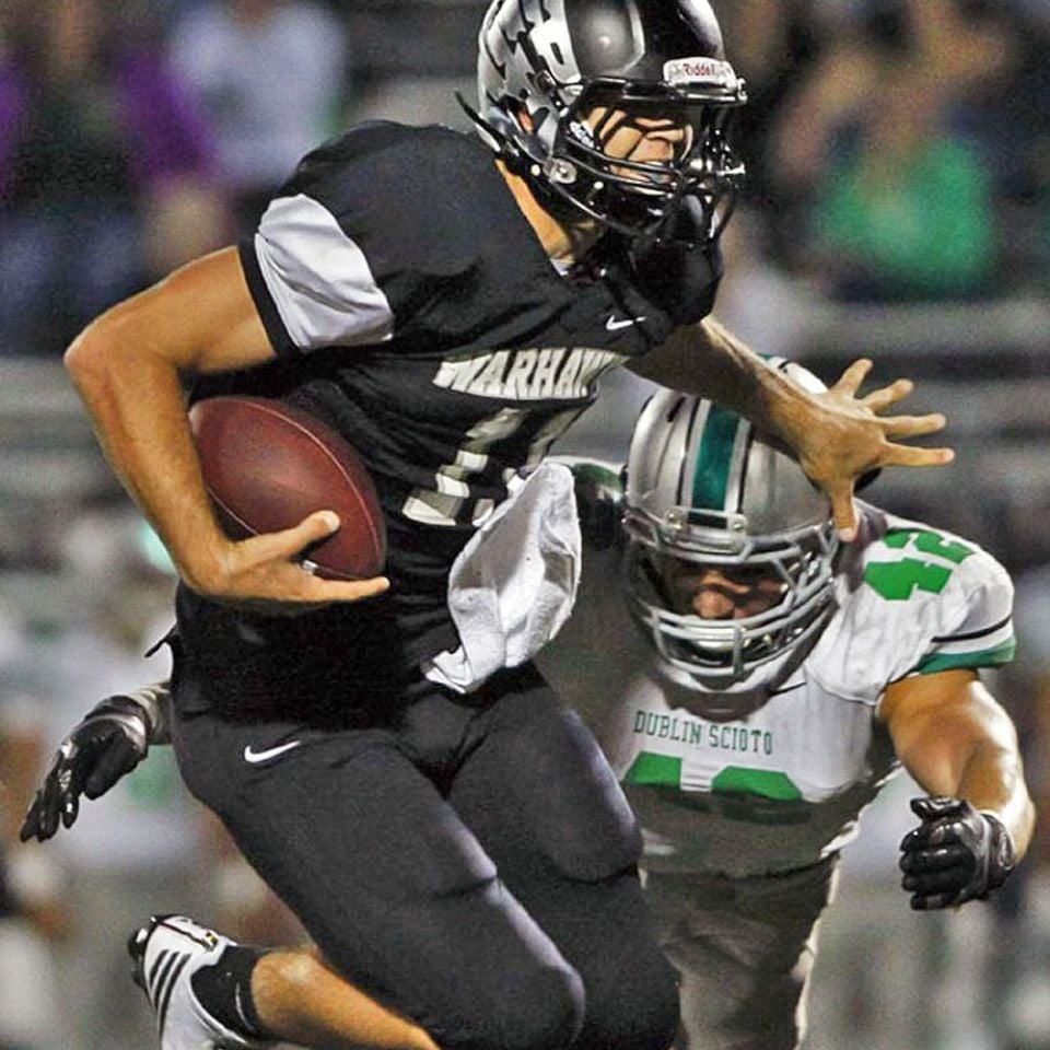 schoolpride® football helmet decal customers westerville central versus dublin scioto