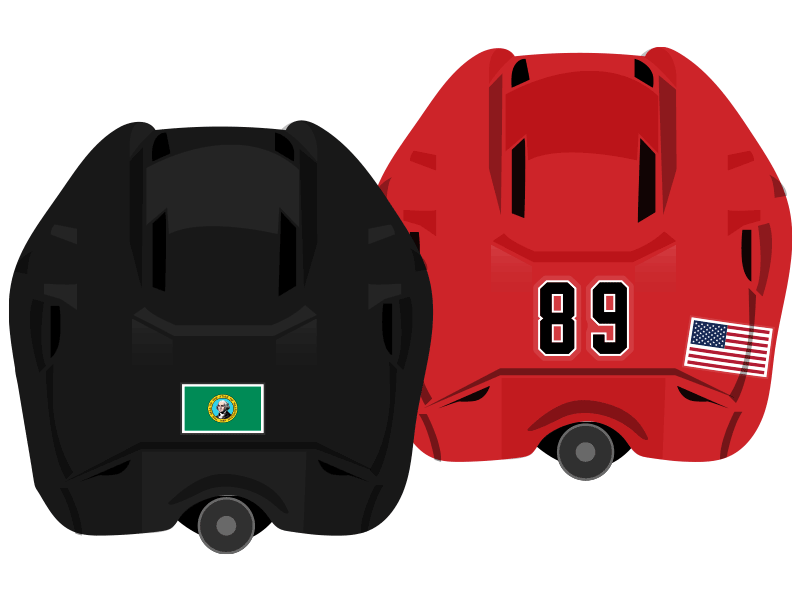 Flags shown on Hockey Helmets SchoolPride®