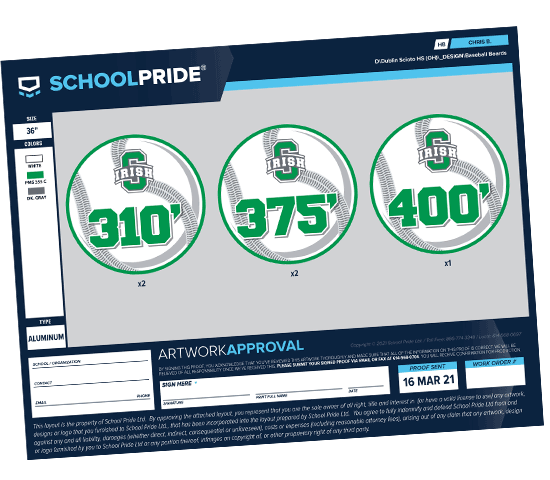 schoolpride® fence distance marker layout