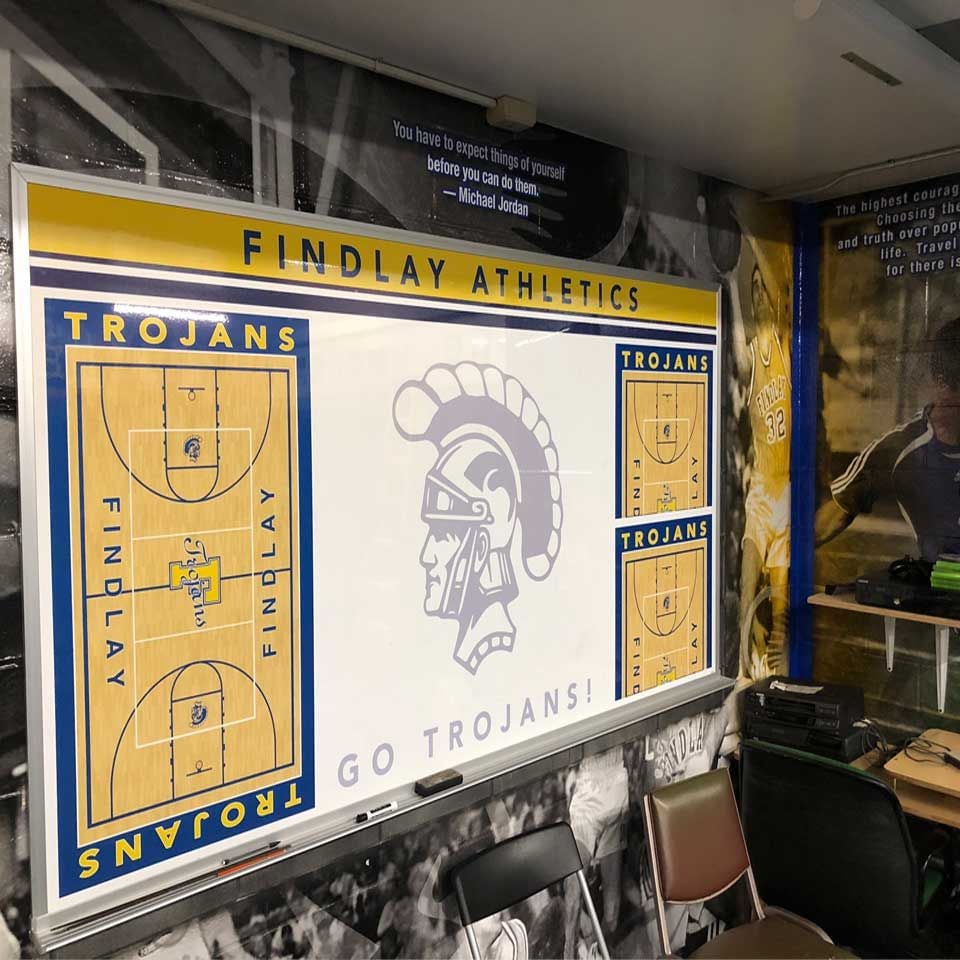 findlay high school basketball dry erase court board
