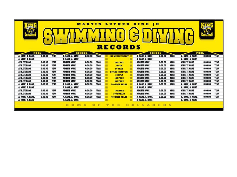 snap in swimming & diving record board