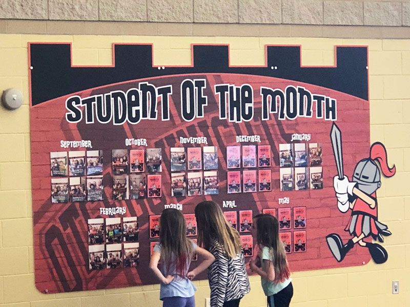 elementary student of the month photo board