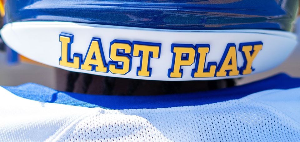 last play 3d back bumpers football helmet