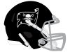 pirate flag on black football helmet with gray facemask
