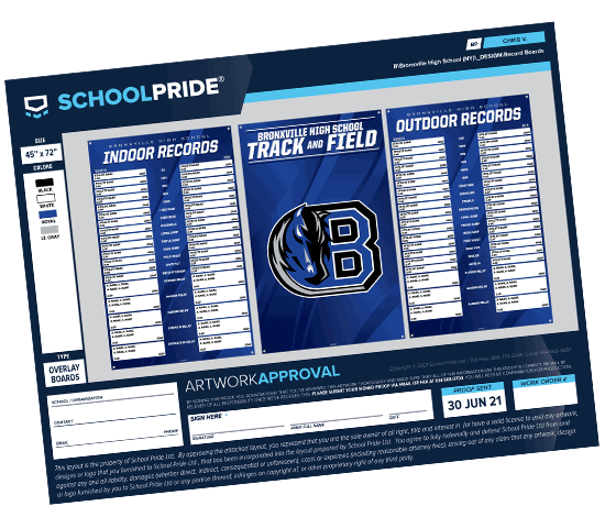 schoolpride® overlay record board artwork proof