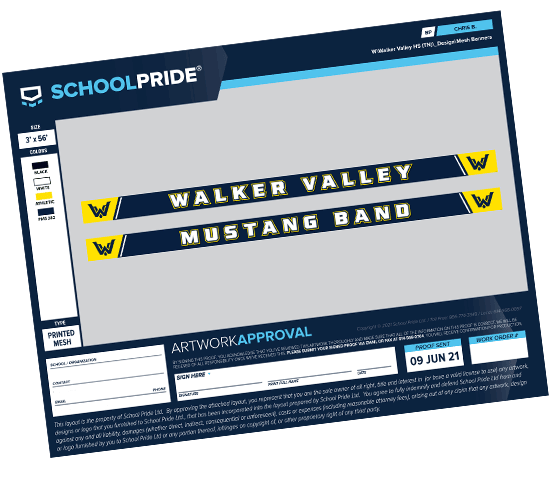 schoolpride&reg; printed mesh fence banner artwork proof