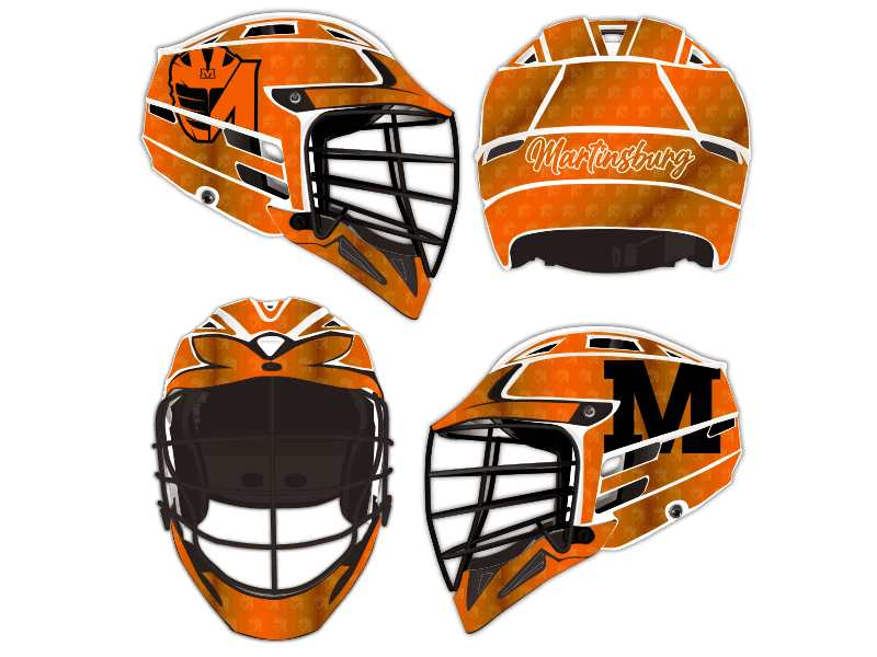 lacrosse helmet wrap orange martinsburg design