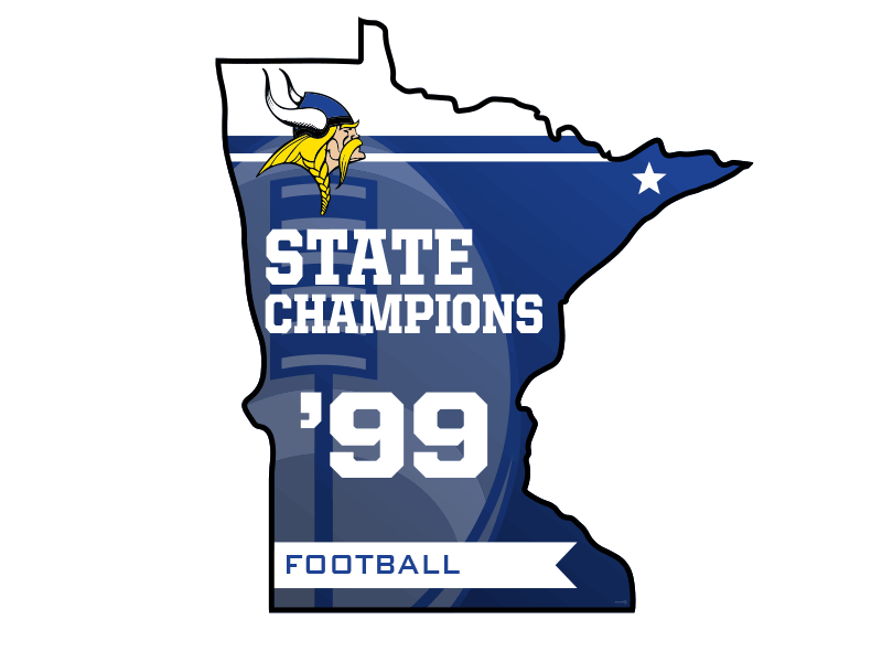 minnesota state champ die cut 1999 football