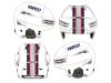 harvest ice hockey decal and wide stripe on white helmet