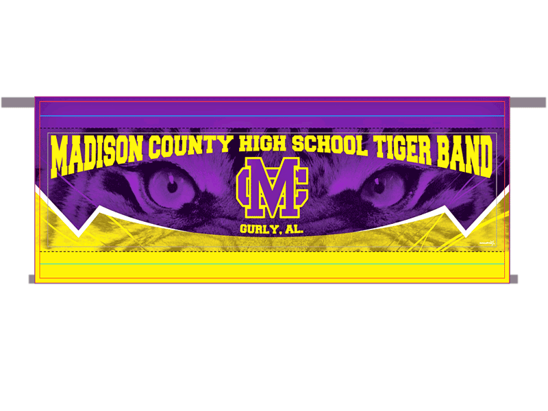 marching band banner tiger eyes