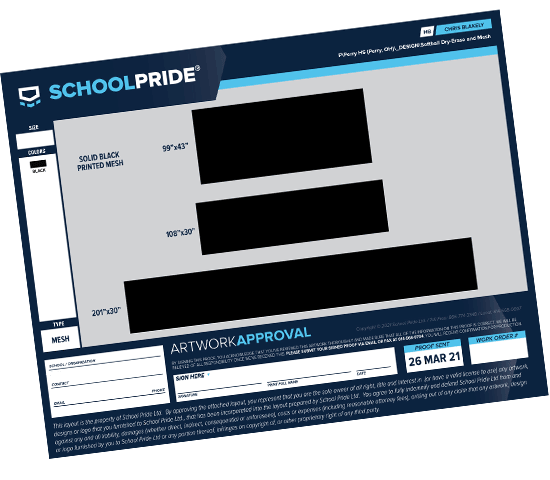 schoolpride&reg; wind screen banner artwork proof