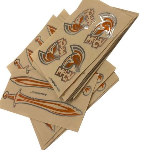 chrome football helmet decal sheets with sword stripes