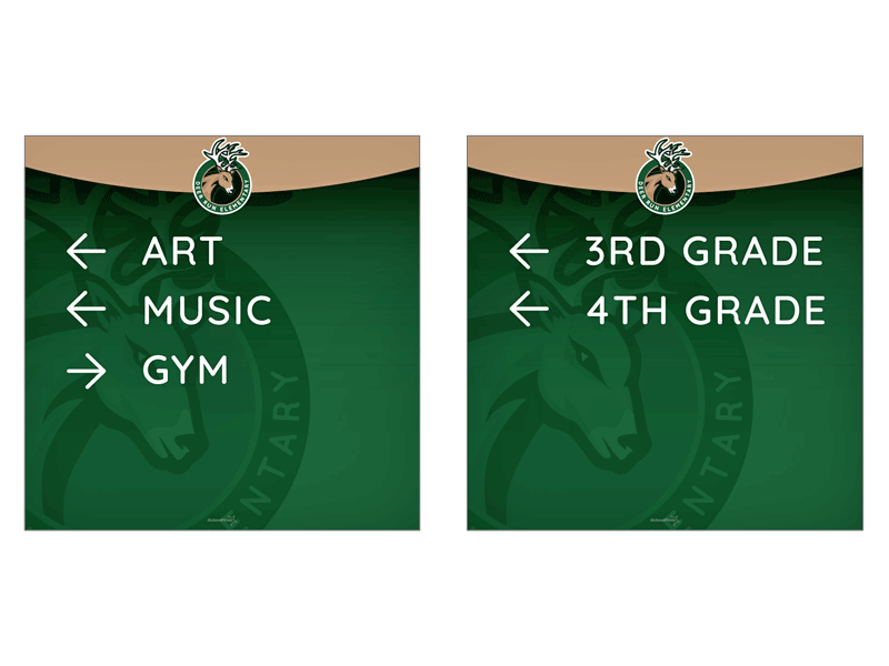 custom directional signs for deer run elementary school