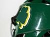 green white yellow clover 3d lacrosse decal black helmet