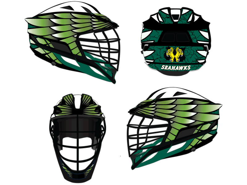 lacrosse helmet wrap wing style green