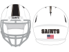 tapered black stripe on white football helmet