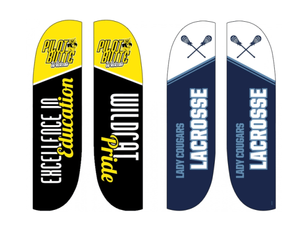 feather flag for lacrosse and academic excellence