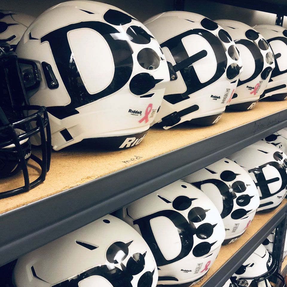 ohio dominican oversized football helmet decals