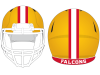 wide stripe two color football helmet