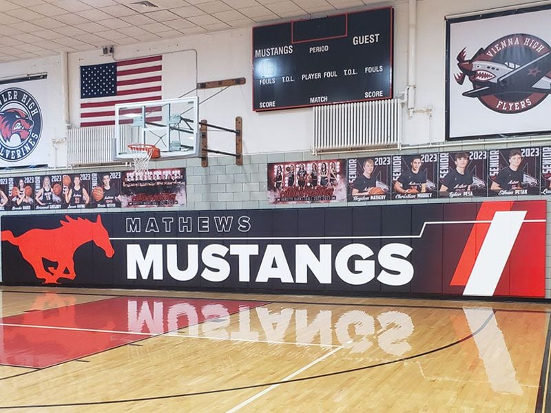 Mathews High school Custom Gymnasium Wall Pad