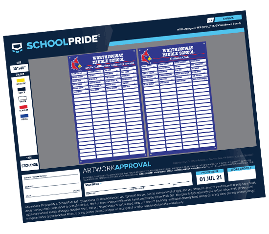 schoolpride&reg; academic board proof