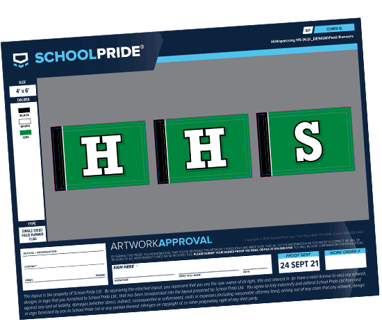 schoolpride&reg; HHS field runner artwork proof