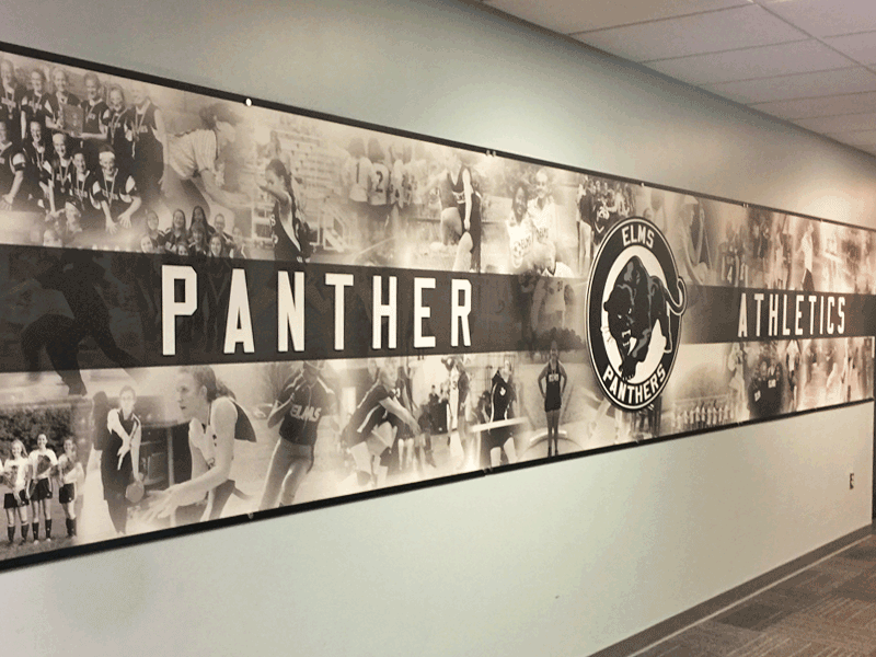 graphic wall student photo collage