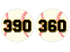 390' and 360' baseball fence distance markers