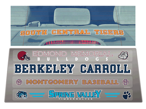 Collegiate back window clings
