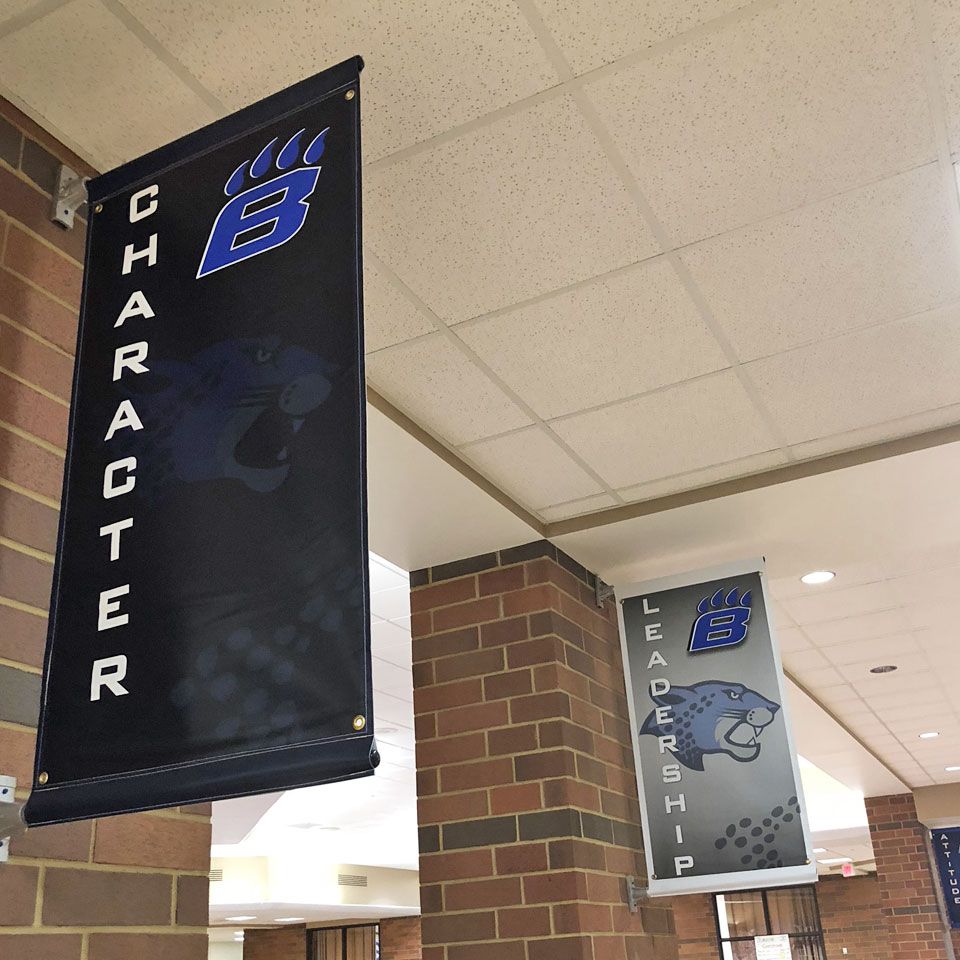 Hilliard Bradley Boulevard Banners school hallway