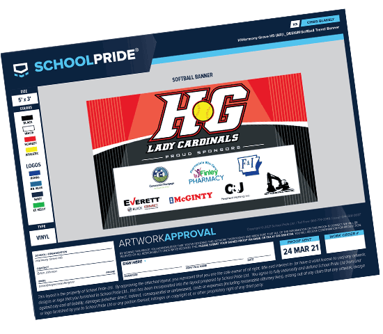 schoolpride® travel banner artwork proof