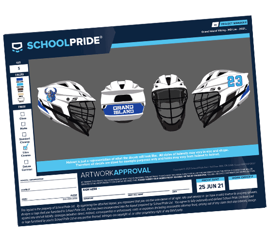  schoolpride&reg; oversized cardingal lacrosse decal artwork proof