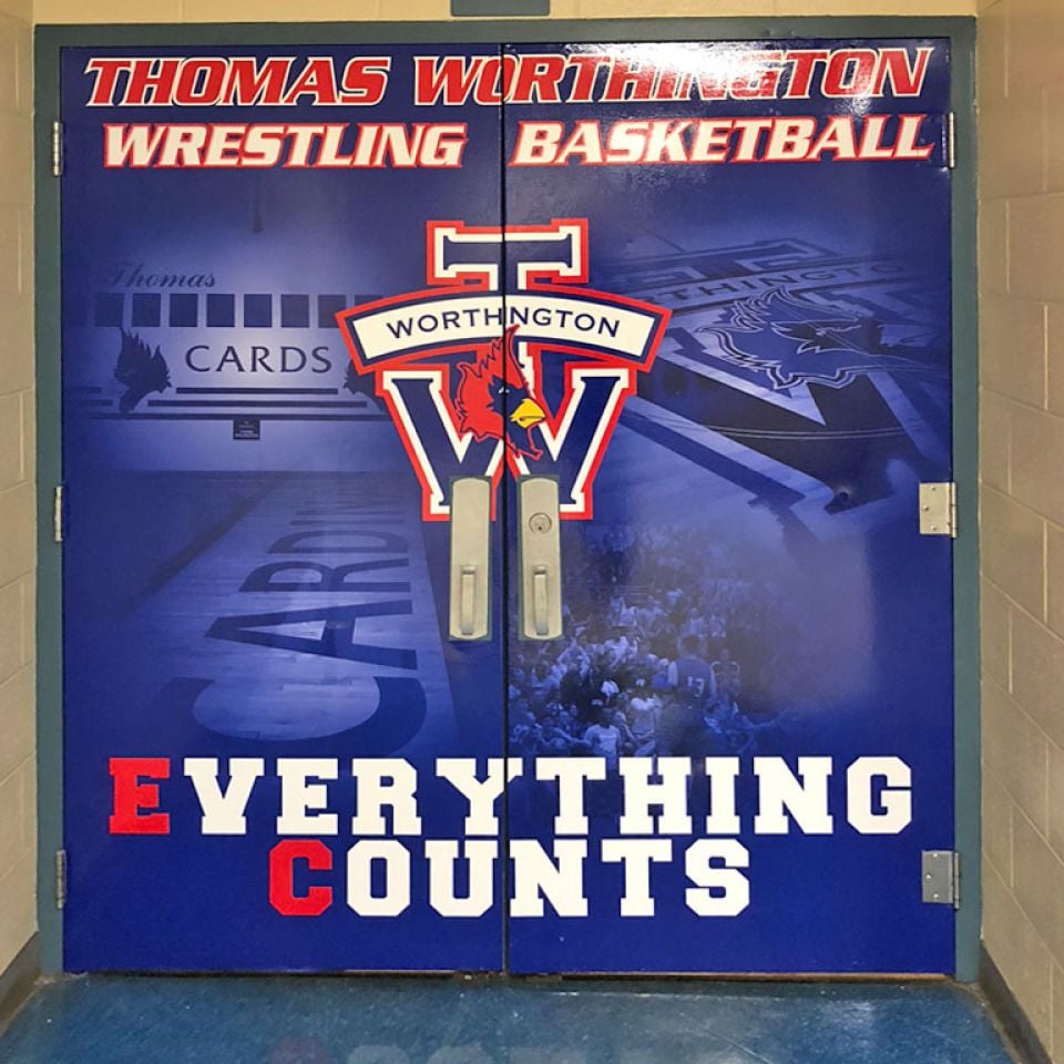 athletic department door wraps