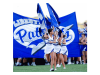 patriots breakaway with cheer squad and field runner flags