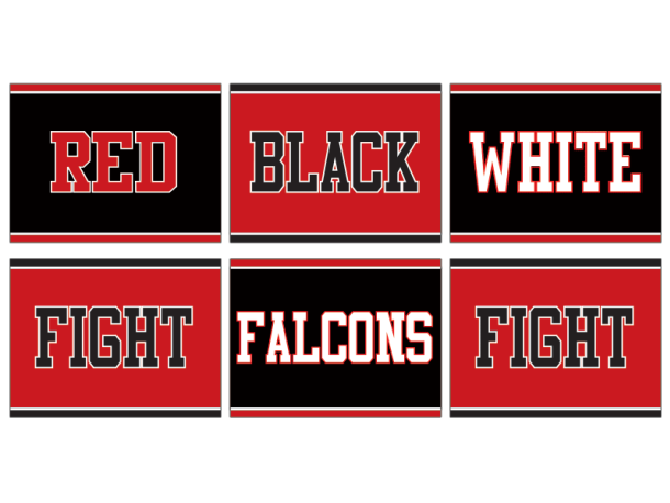 red white black fight falcons fight cheerleading signs