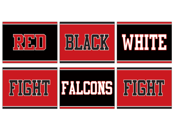 red white black fight falcons fight cheerleading signs