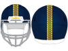 gold braided rope football helmet stripe