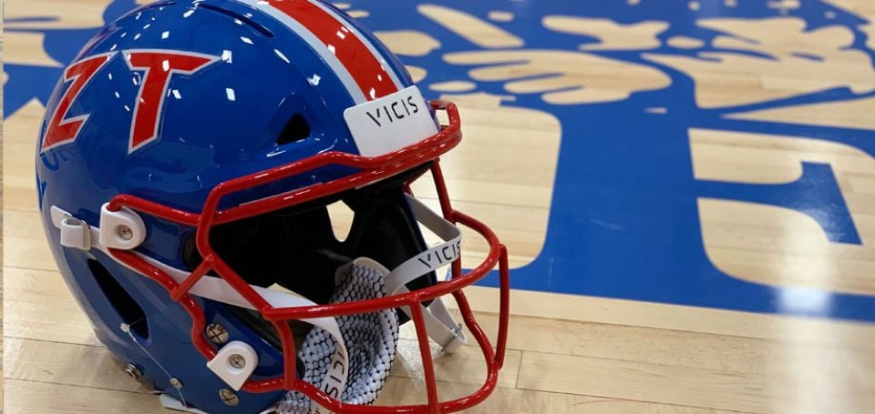 zane trace football helmet decal and stripe