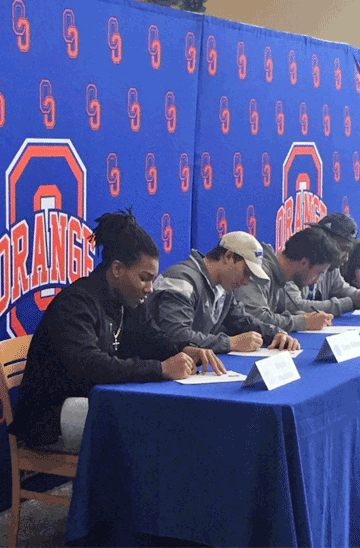 Olentangy Orange National Signing Day photo backdrop