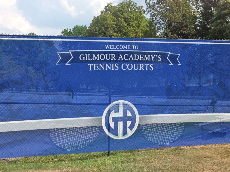 tennis court mesh banner