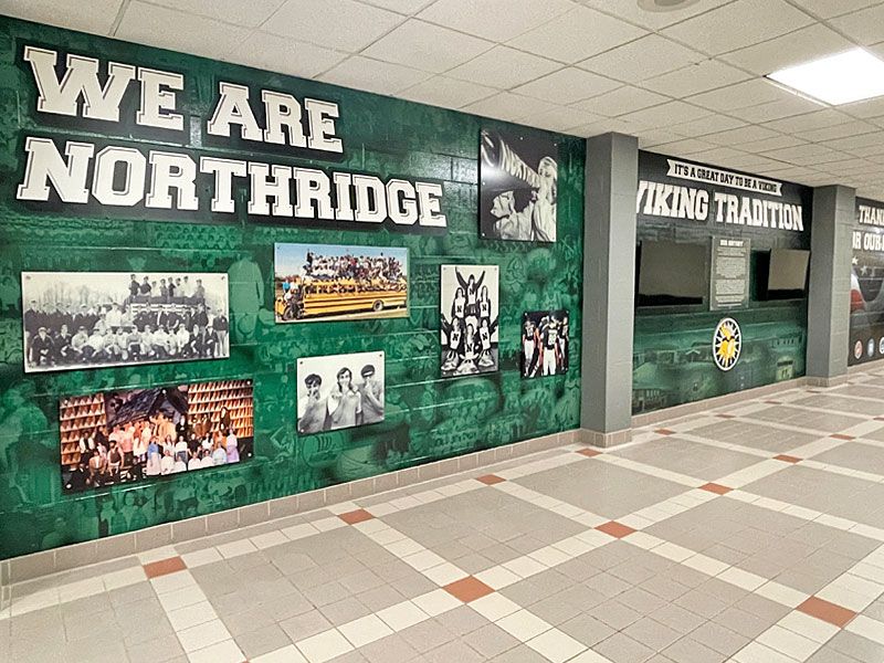 northridge high school wall wrap with dimensional student photos